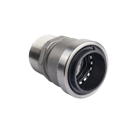 Quickfitting 1-1/2in Push-to-Connect x 1-1/2in MNPT Stainless Steel Male Straight Adapter Fitting SS862MR